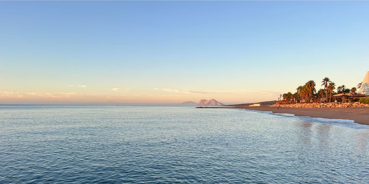 View of Gibraltar from Sotogrande beach