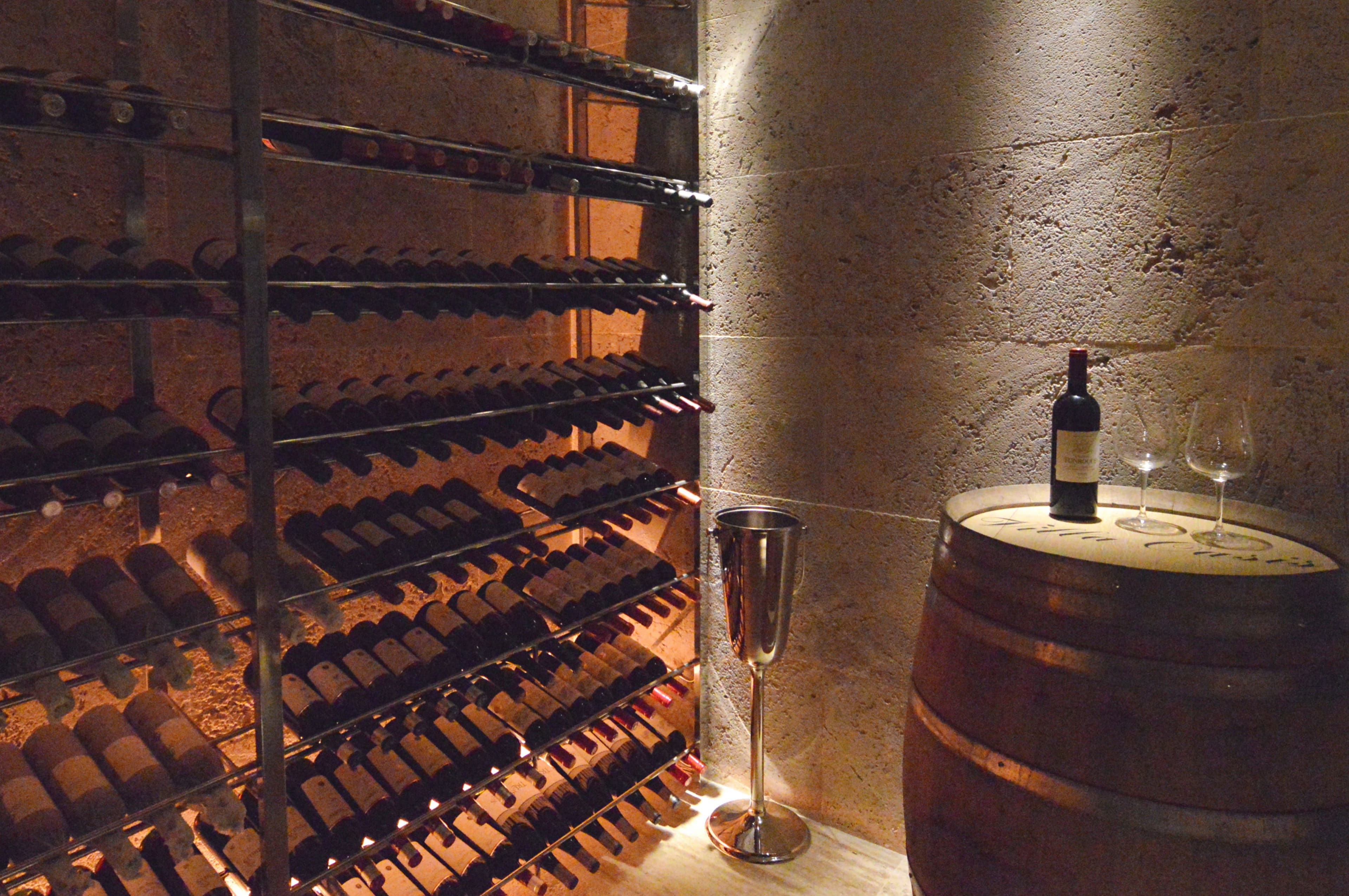 Villa Oasis wine cellar