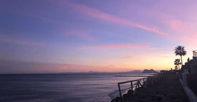 Sunset Sotogrande coastline